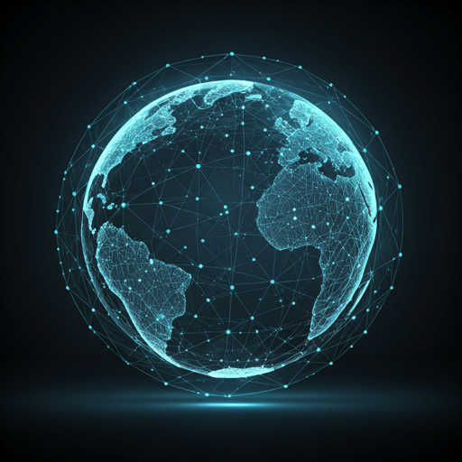 Abstract digital network globe connecting the world